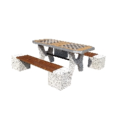 Betonowy stół do gry w szachy z ławkami kod: 5011