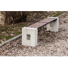 Ławka metalowo-betonowa "Roma WPC" bez oparcia